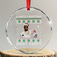 Funny Dirty Santa Diddy Xmas Crystal Glass Ornament A White Xmas Diddy Party Snowflake TS11