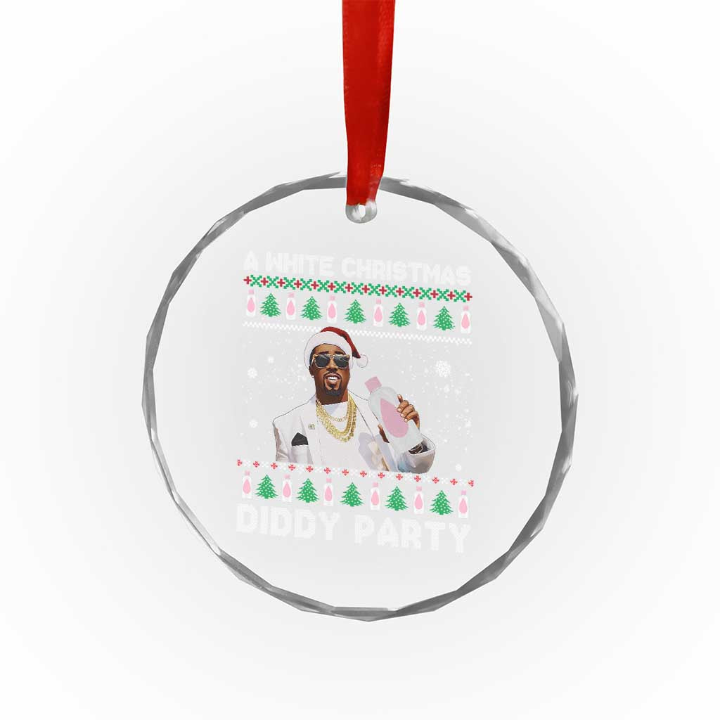 Funny Dirty Santa Diddy Xmas Crystal Glass Ornament A White Xmas Diddy Party Snowflake TS11