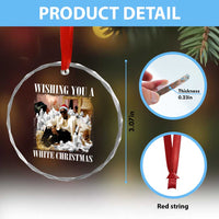 Funny Dirty Santa Diddy Xmas Crystal Glass Ornament Wishing You A White Xmas Santa Hat TS11