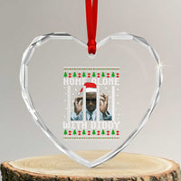 Funny Dirty Santa Diddy Xmas Heart Crystal Glass Ornament Home Alone With Diddy - Wonder Print Shop