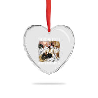 Funny Dirty Santa Diddy Xmas Heart Crystal Glass Ornament Wishing You A White Xmas Santa Hat - Wonder Print Shop