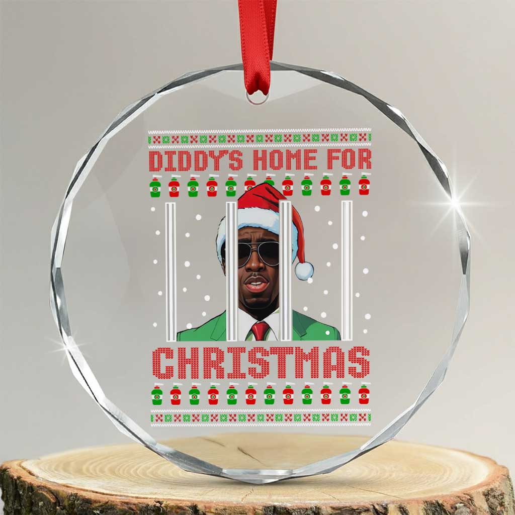 Funny Dirty Xmas Crystal Glass Ornament Diddy's Home For Christmas Diddy Party TS09