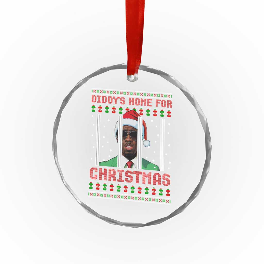 Funny Dirty Xmas Crystal Glass Ornament Diddy's Home For Christmas Diddy Party TS09