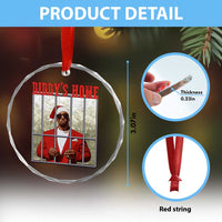 Funny Dirty Xmas Santa Diddy's Home Crystal Glass Ornament - Wonder Print Shop