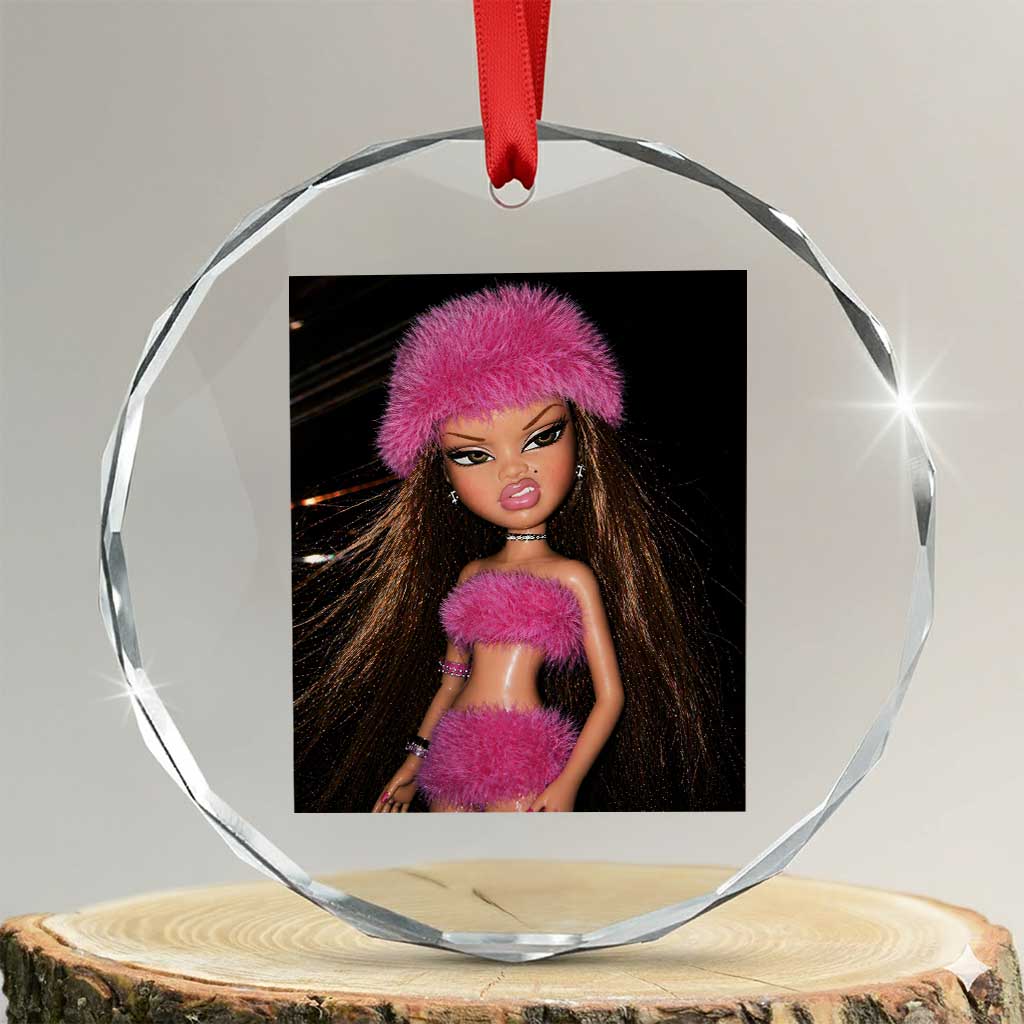 Funny Disgusting Doll Face Meme Crystal Glass Ornament Expression Hilarious Sarcastic