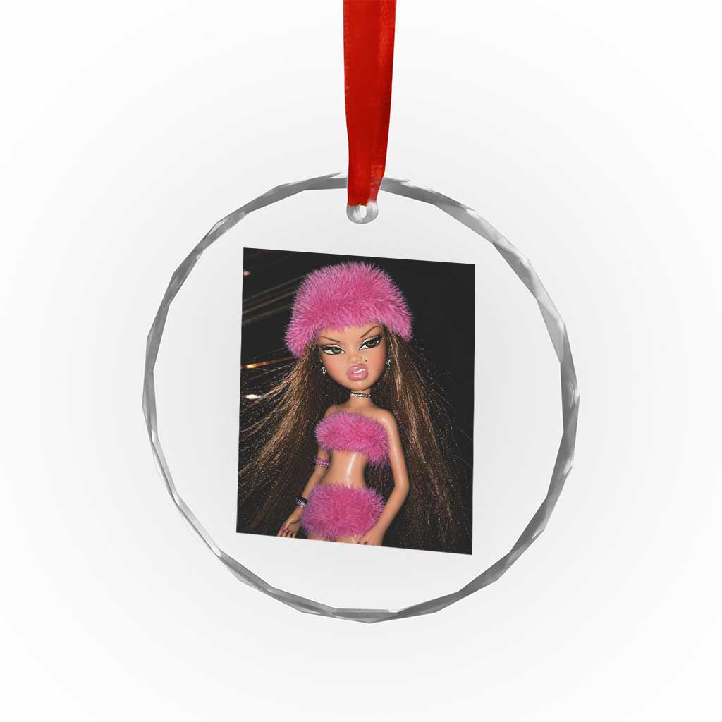 Funny Disgusting Doll Face Meme Crystal Glass Ornament Expression Hilarious Sarcastic