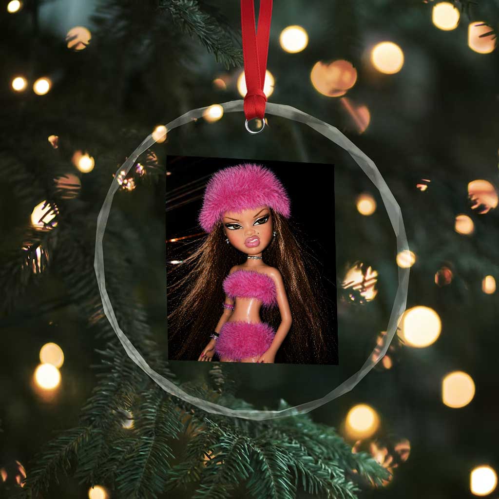 Funny Disgusting Doll Face Meme Crystal Glass Ornament Expression Hilarious Sarcastic