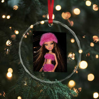 Funny Disgusting Doll Face Meme Crystal Glass Ornament Expression Hilarious Sarcastic