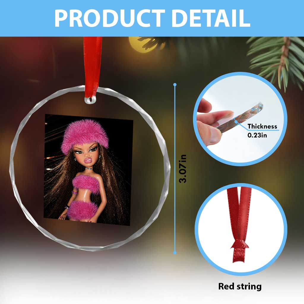 Funny Disgusting Doll Face Meme Crystal Glass Ornament Expression Hilarious Sarcastic