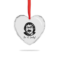 Funny Do It Lady Heart Crystal Glass Ornament Mustache Guy Meme Parody - Wonder Print Shop