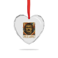 Funny Do It Lady Vintage Heart Crystal Glass Ornament Retro 70s Mustache Guy Meme Parody - Wonder Print Shop