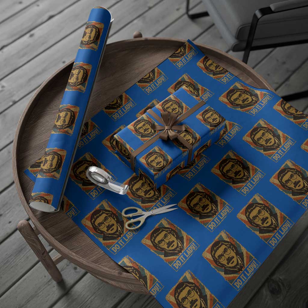 Funny Do It Lady Vintage Wrapping Paper Roll Retro 70s Mustache Guy Meme Parody - Wonder Print Shop