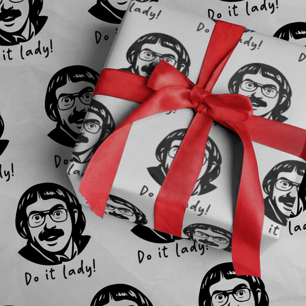 Funny Do It Lady Wrapping Paper Roll Mustache Guy Meme Parody - Wonder Print Shop