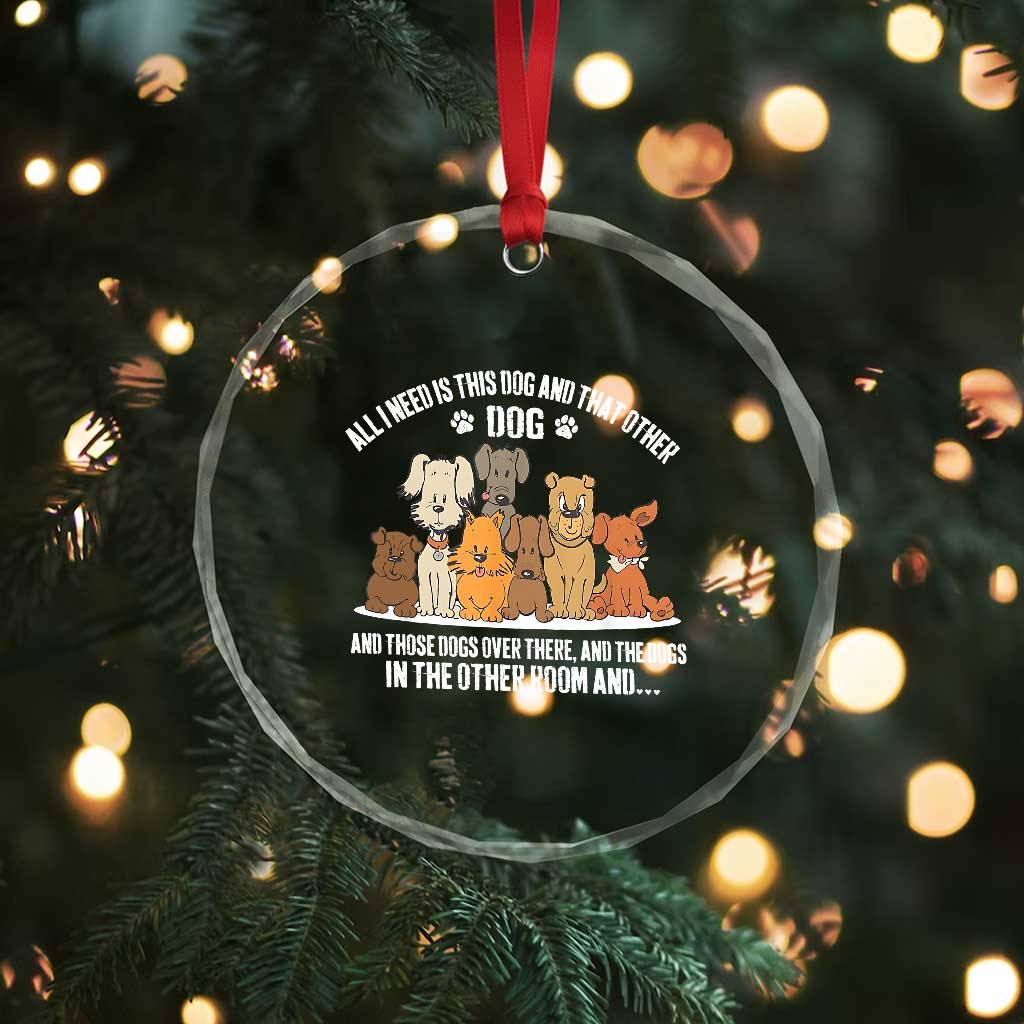 Funny Dog Lover Crystal Glass Ornament Fur Mama Dad Dog Rescue - Wonder Print Shop