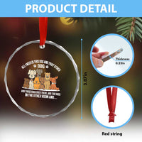 Funny Dog Lover Crystal Glass Ornament Fur Mama Dad Dog Rescue - Wonder Print Shop