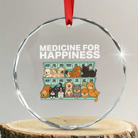 Funny Dog Lover Crystal Glass Ornament My Medicine For Happiness Called Cats Everyday - Wonder Print Shop