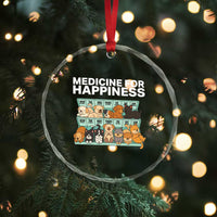 Funny Dog Lover Crystal Glass Ornament My Medicine For Happiness Called Cats Everyday - Wonder Print Shop