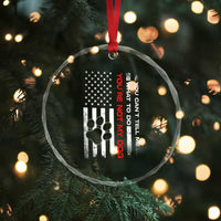 Funny Dog Lovers Crystal Glass Ornament You Cant Tell Me What To Do Youre Not My Dog USA Flag
