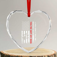 Funny Dog Lovers Heart Crystal Glass Ornament You Cant Tell Me What To Do Youre Not My Dog USA Flag