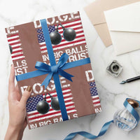 Funny D.O.G.E Patriotic 2025 Wrapping Paper Roll In Big Balls We Trust American Flag - Wonder Print Shop