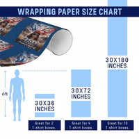 Funny Doll Face Meme 4th Of July Wrapping Paper Roll USA Freedom Jet Fighter Graphic