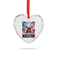 Funny Doll Face Meme 4th Of July Heart Crystal Glass Ornament USA Freedom Jet Fighter Graphic