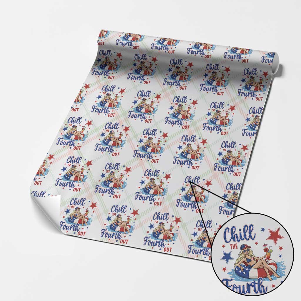 Funny Doll Face Meme 4th Of July Wrapping Paper Roll Chill The Fourth Out