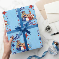 Funny Doll Face Meme 4th Of July Wrapping Paper Roll Chill The Fourth Out