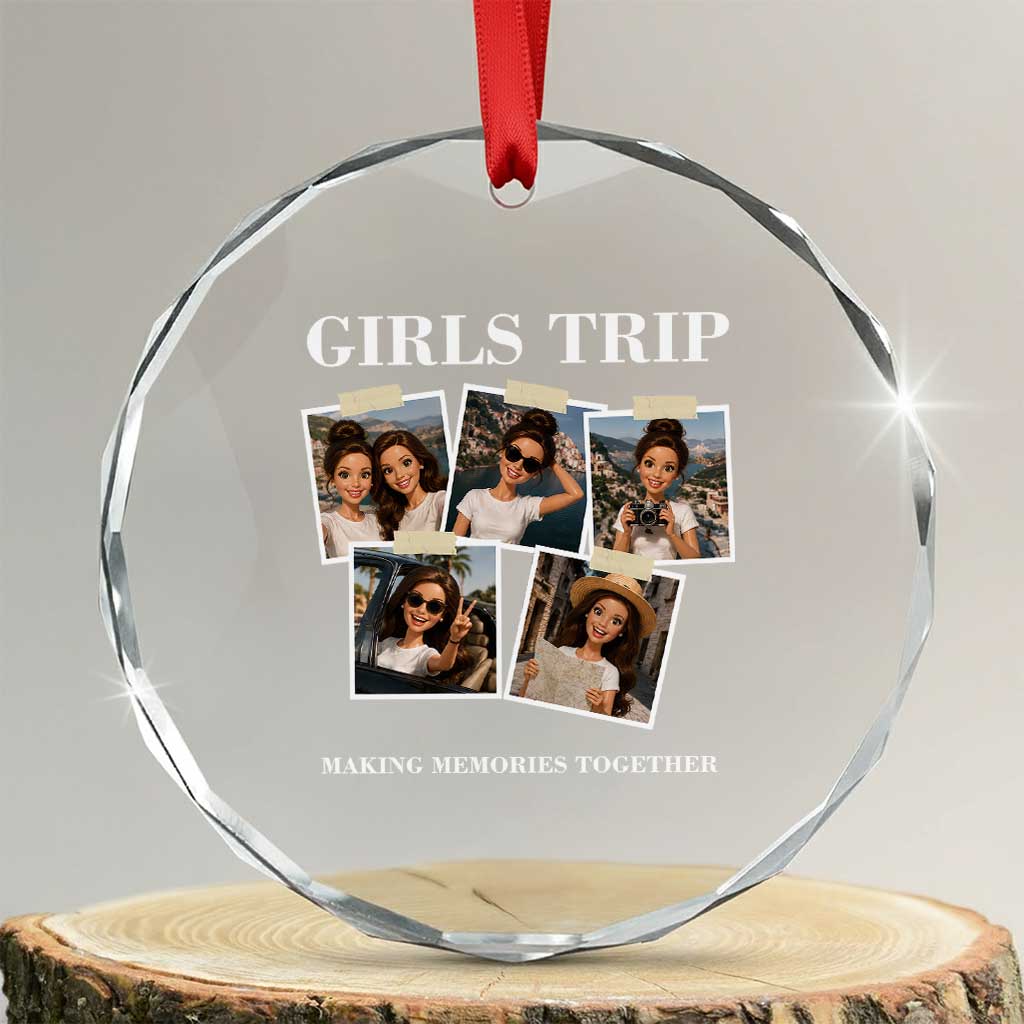Funny Doll Face Meme Girls Trip Crystal Glass Ornament Travel Squad Bestie Gift