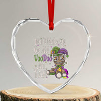 Funny Don't Make Me Go All Voodoo On You Heart Crystal Glass Ornament Creepy Mardi Gras