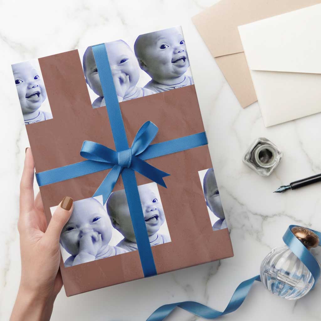 Funny Double Trouble Tuff Baby Meme Wrapping Paper Roll Viral AI Niche Baby Holding Laugh Duo Reaction - Wonder Print Shop