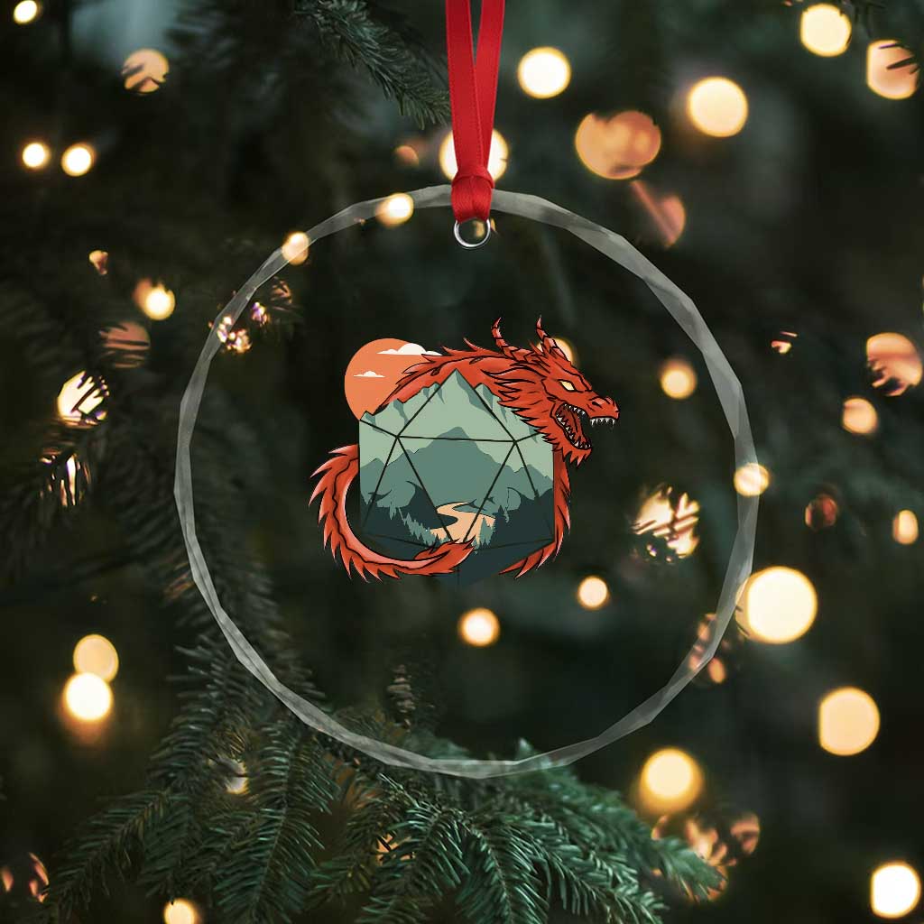 Funny Dragon Tabletop RPG Dice Game Crystal Glass Ornament