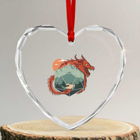 Funny Dragon Tabletop RPG Dice Game Heart Crystal Glass Ornament