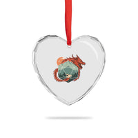 Funny Dragon Tabletop RPG Dice Game Heart Crystal Glass Ornament