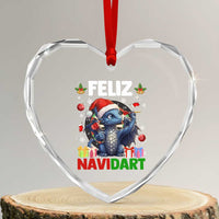 Funny Dragon Throwing Dart Christmas Gift Heart Crystal Glass Ornament Feliz Navidart - Wonder Print Shop