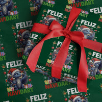 Funny Dragon Throwing Dart Christmas Gift Wrapping Paper Roll Feliz Navidart - Wonder Print Shop