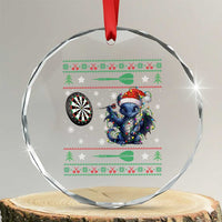 Funny Dragon Throwing Dart Crystal Glass Ornament Ugly Christmas Dart Player Gift - Wonder Print Shop
