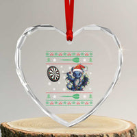 Funny Dragon Throwing Dart Heart Crystal Glass Ornament Ugly Christmas Dart Player Gift - Wonder Print Shop