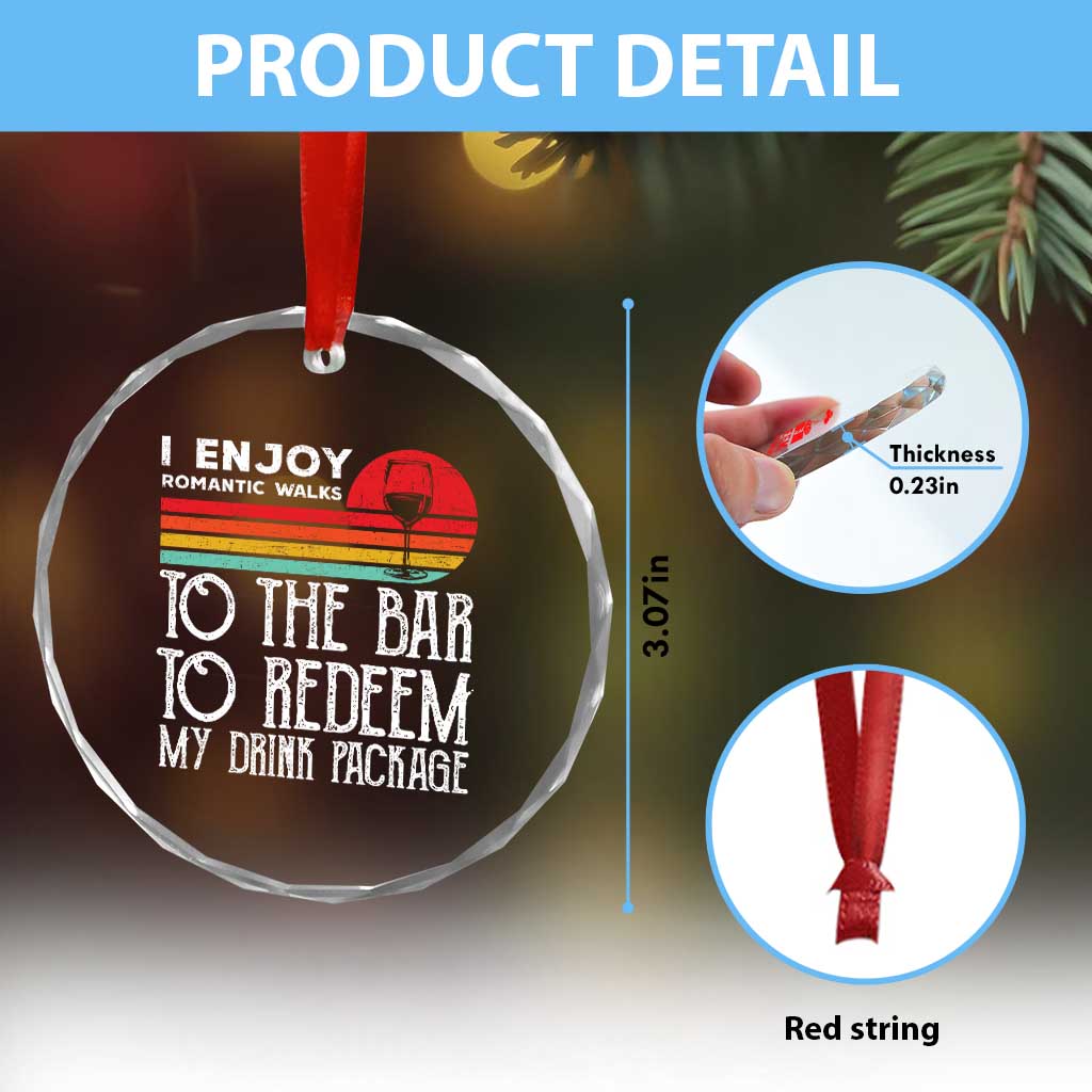 Funny Drinking Cruise Crystal Glass Ornament Funny Drink Package Summer Gift - Wonder Print Shop