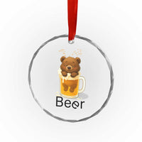 Funny Drinking Lover Crystal Glass Ornament Bear In Beer Glass - Wonder Print Shop