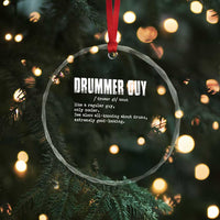 Funny Drummer Guy Crystal Glass Ornament Definition Vintage Drums Drumming - Wonder Print Shop