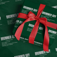 Funny Drummer Guy Wrapping Paper Roll Definition Vintage Drums Drumming - Wonder Print Shop