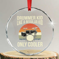 Funny Drummer Kid Crystal Glass Ornament Like A Regular Kid But Cooler Boys Girls Kids - Wonder Print Shop