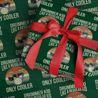 Funny Drummer Kid Wrapping Paper Roll Like A Regular Kid But Cooler Boys Girls Kids - Wonder Print Shop