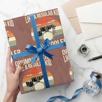 Funny Drummer Kid Wrapping Paper Roll Like A Regular Kid But Cooler Boys Girls Kids - Wonder Print Shop