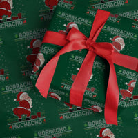 Funny Drunk Mexican Santa Wrapping Paper Roll Borracho Pero Buen Muchacho Good Guy in Spanish
