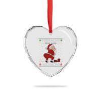 Funny Drunk Mexican Santa Heart Crystal Glass Ornament Borracho Pero Buen Muchacho Good Guy in Spanish - Wonder Print Shop