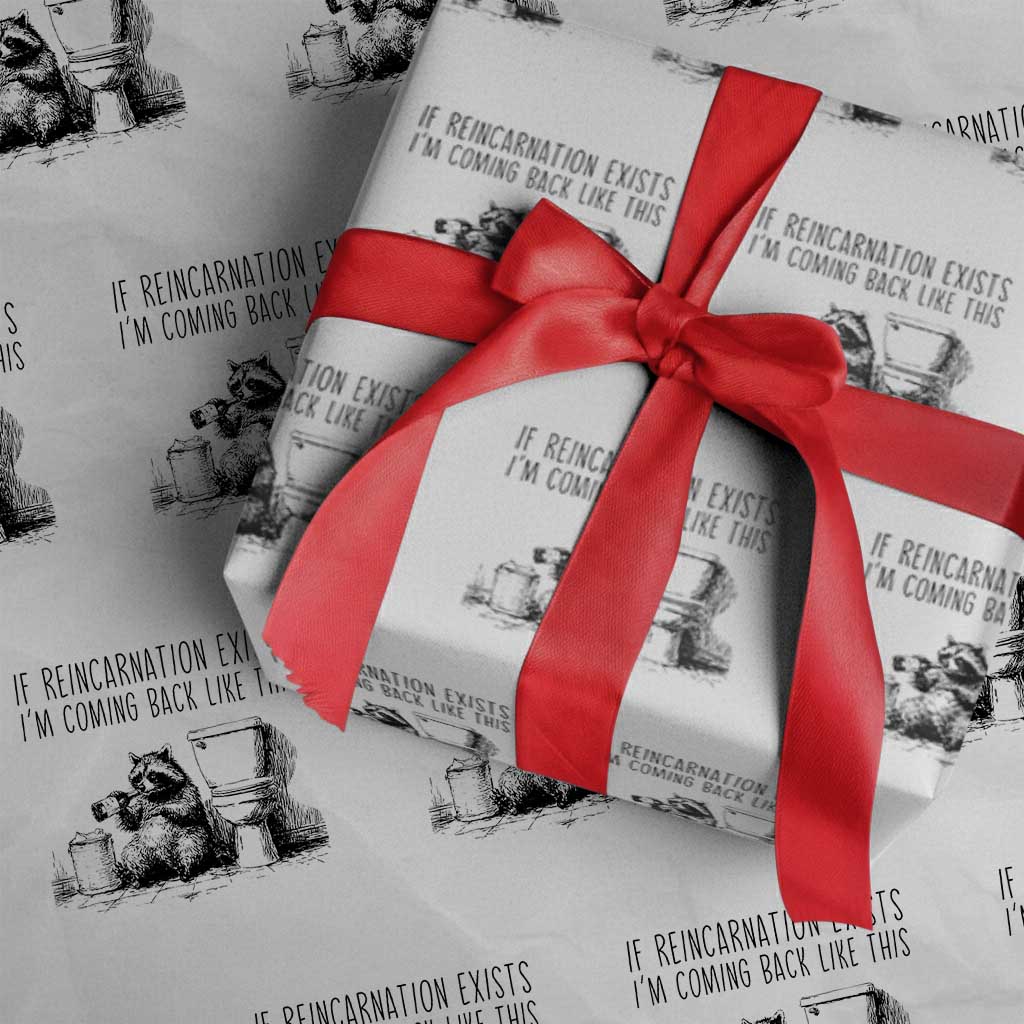 Funny Drunk Raccoon Wrapping Paper Roll Trashed Panda Meme - Wonder Print Shop