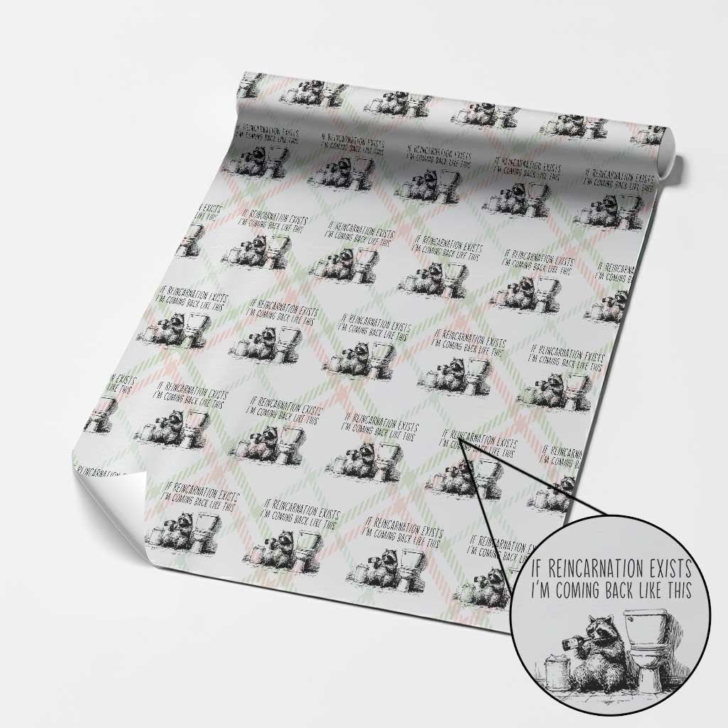 Funny Drunk Raccoon Wrapping Paper Roll Trashed Panda Meme - Wonder Print Shop