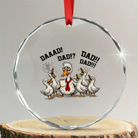 Funny Duck Dad Daaad Dad Dad Crystal Glass Ornament Tired Dad Life Fathers Day Graphic